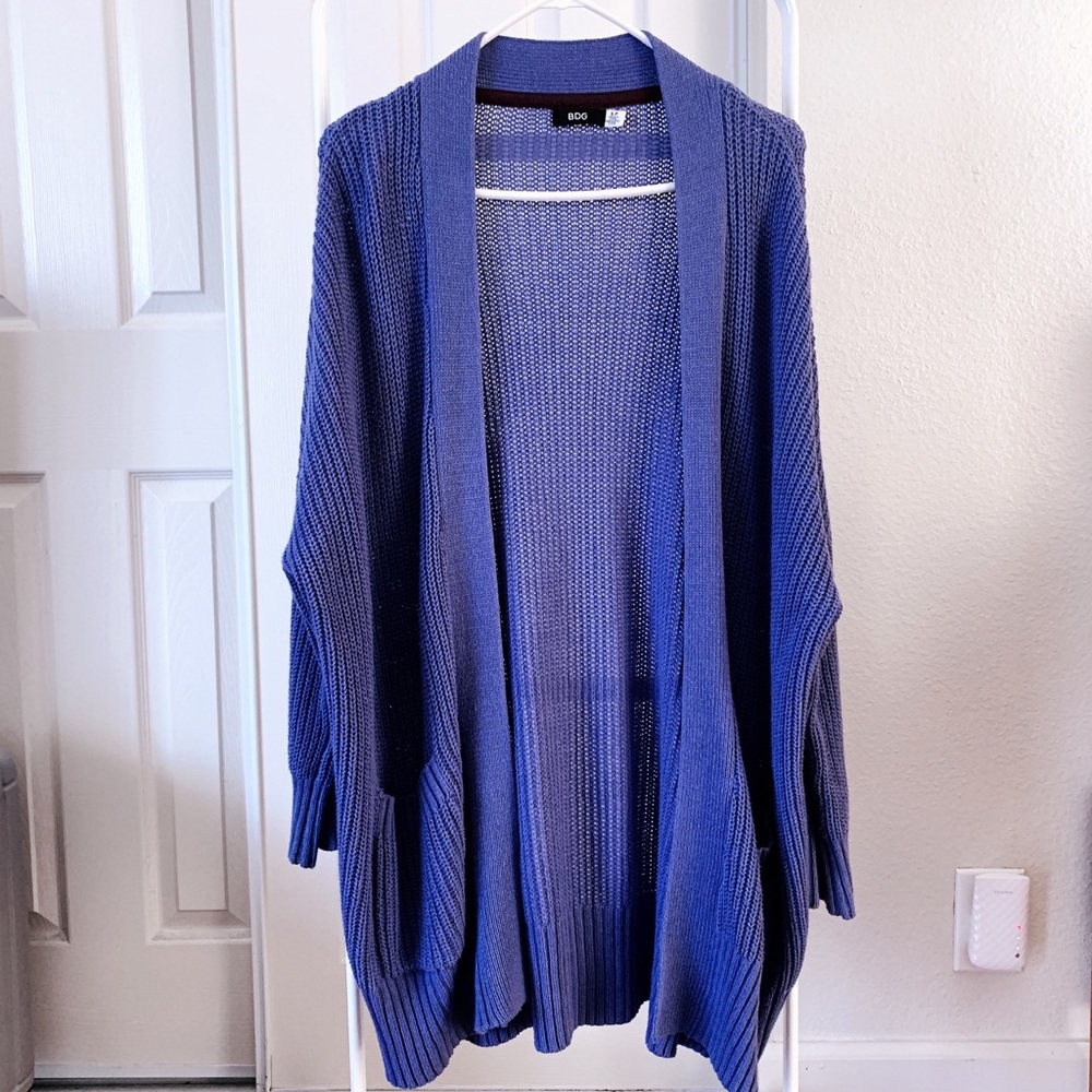 BDG Long Cardigan In Cornflower Blue